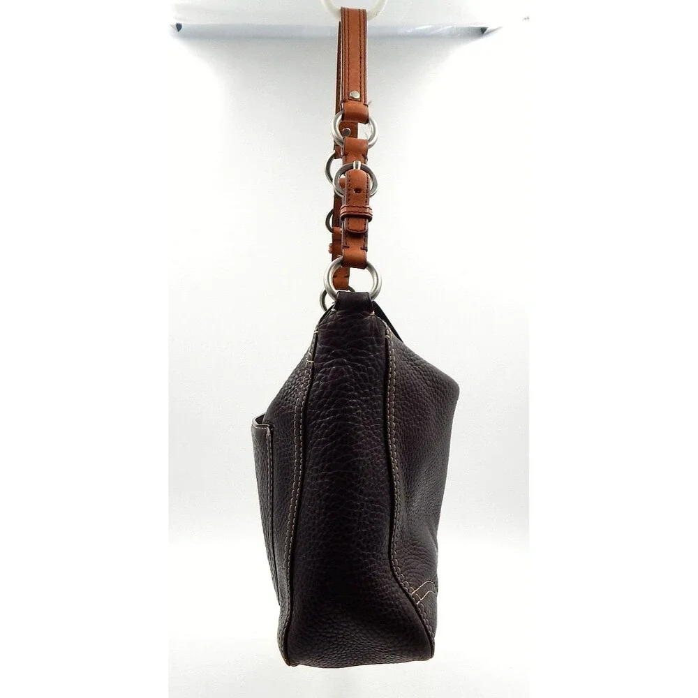 Coach Handbag Chelsea Brown Pebbled Leather Hobo D0872-F12338 Turnkey Lock